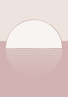 Ilustración digital amanecer rosada