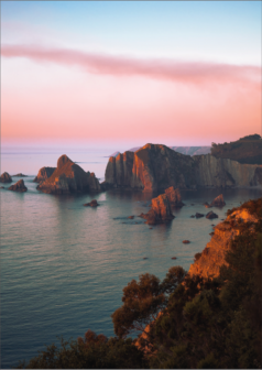 Ilustración de costa de fuego y brisa