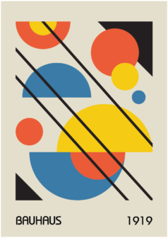 Ilustración digital geometría bauhaus