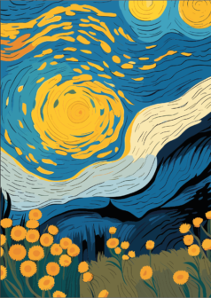 ilustración la noche estrellada