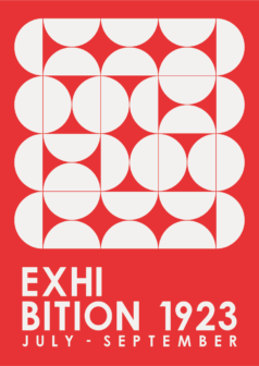 Ilustración digital composición roja 1923