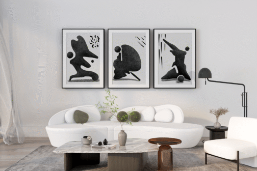 Mokcups del conjunto de ilustraciones digitales ritmo negro