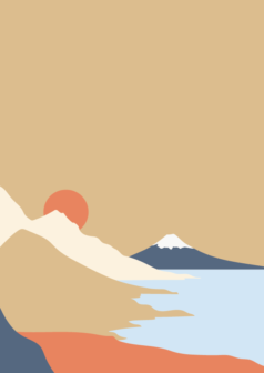 Ilustración digital deriva del fuji