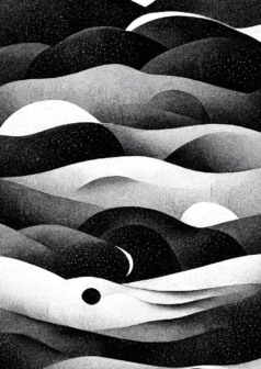 Ilustración digital noche de infinita